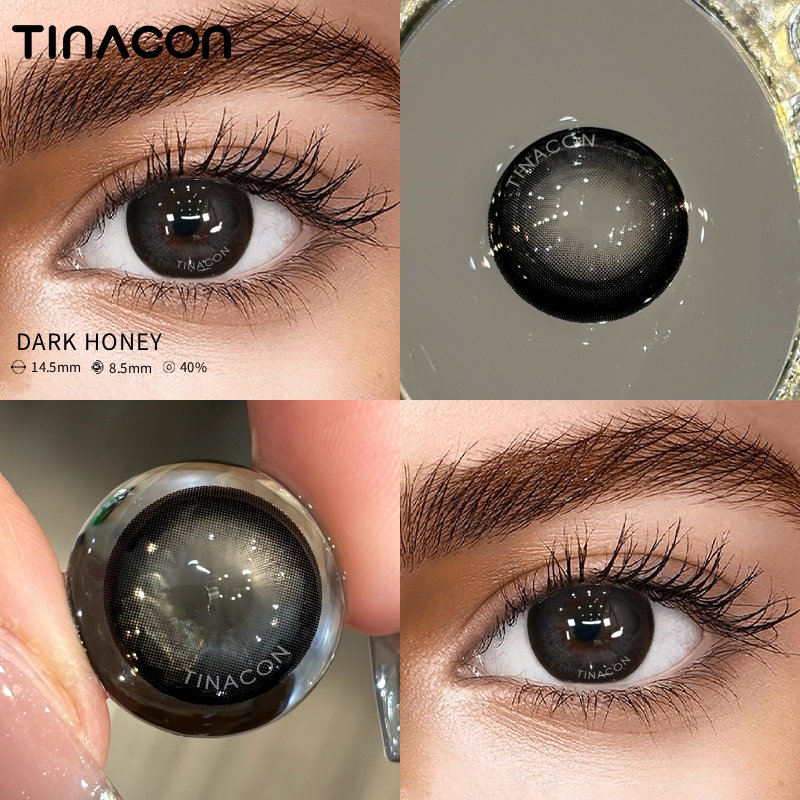 【TiNACON】Dark Honey 14.5mm 6 months Watery Soft Contact Lens