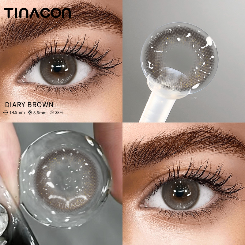 【TiNACON】Diary Brown 14.5mm 6 months Watery Soft Contact Lens