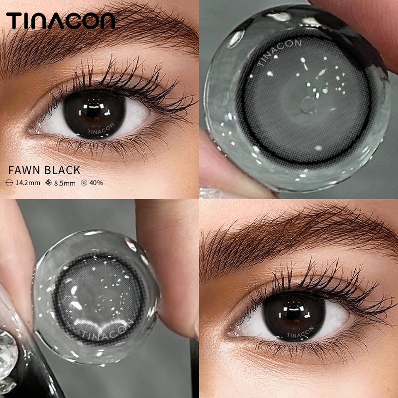 【TiNACON】Fawn black  14.2mm 6 months Watery Soft Contact Lens 