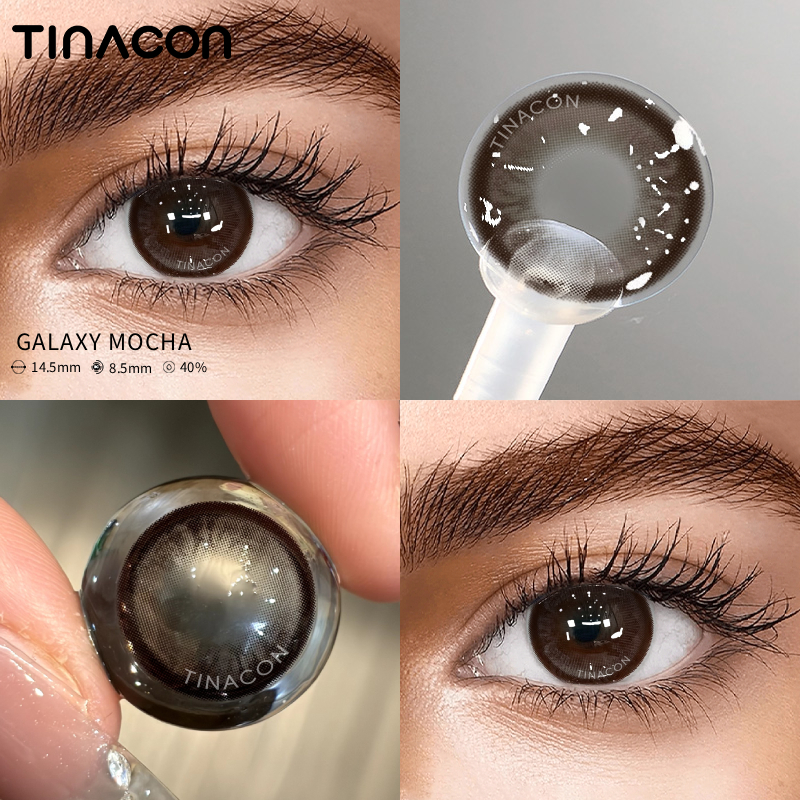 【TiNACON】Galaxy Mocha 14.5mm 6 months Watery Soft Contact Lens 