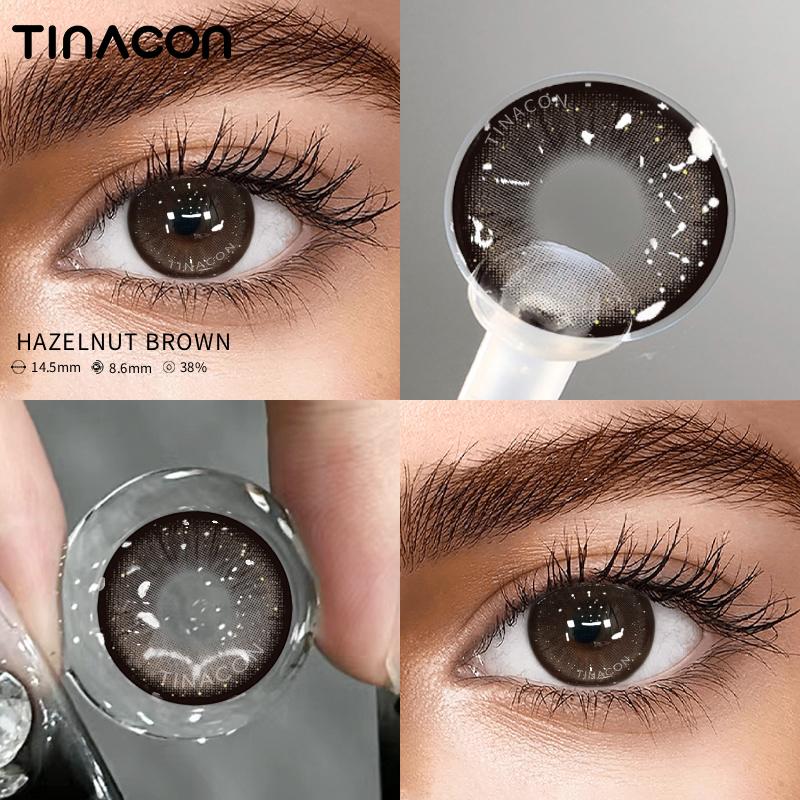 【TiNACON】Hazelnut Brown 14.5mm 6 months Watery Soft Contact Lens