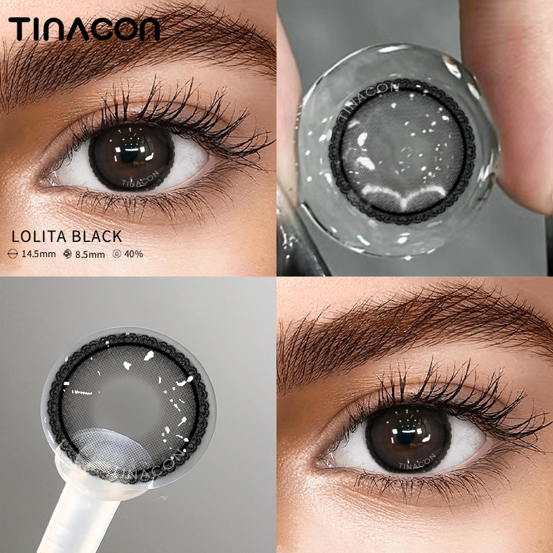 【TiNACON】Lolita Black 14.5mm 6 months Watery Soft Contact Lens