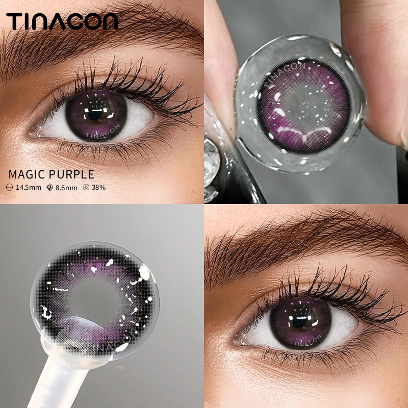 【TiNACON】Magic Purple 14.5mm 6 months Watery Soft Contact Lens