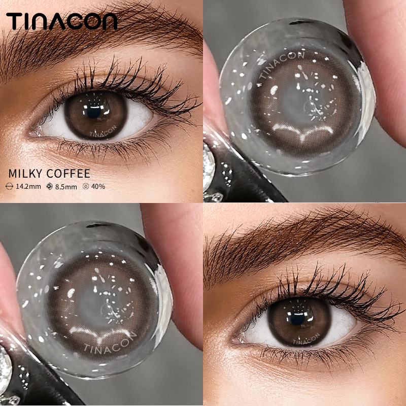 【TiNACON】Milky Coffee 14.2mm 6 months Watery Soft Contact Lens