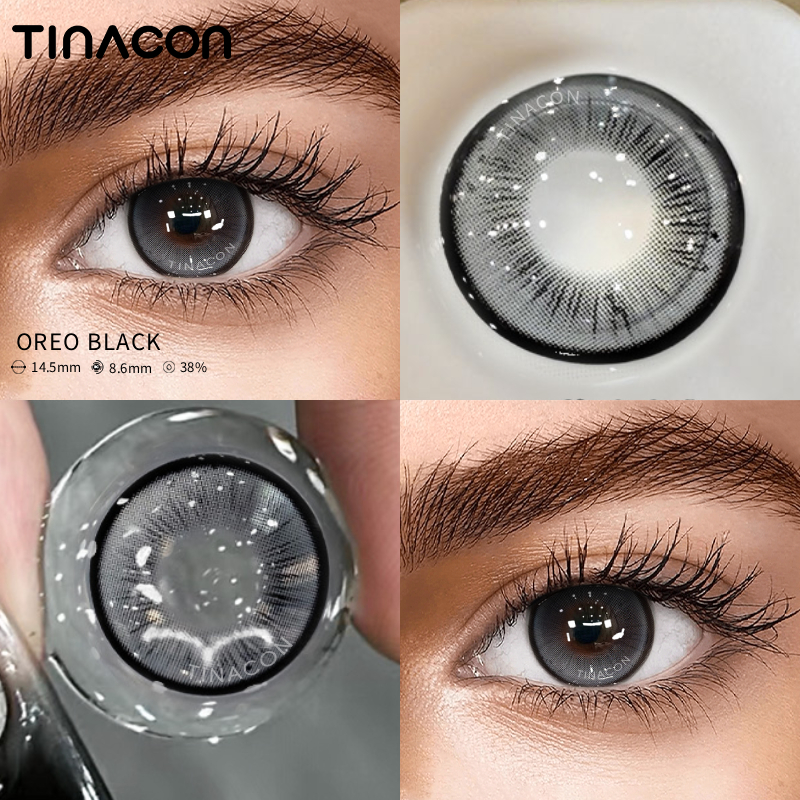 【TiNACON】Oreo Black 14.5mm 6 months Watery Soft Contact Lens