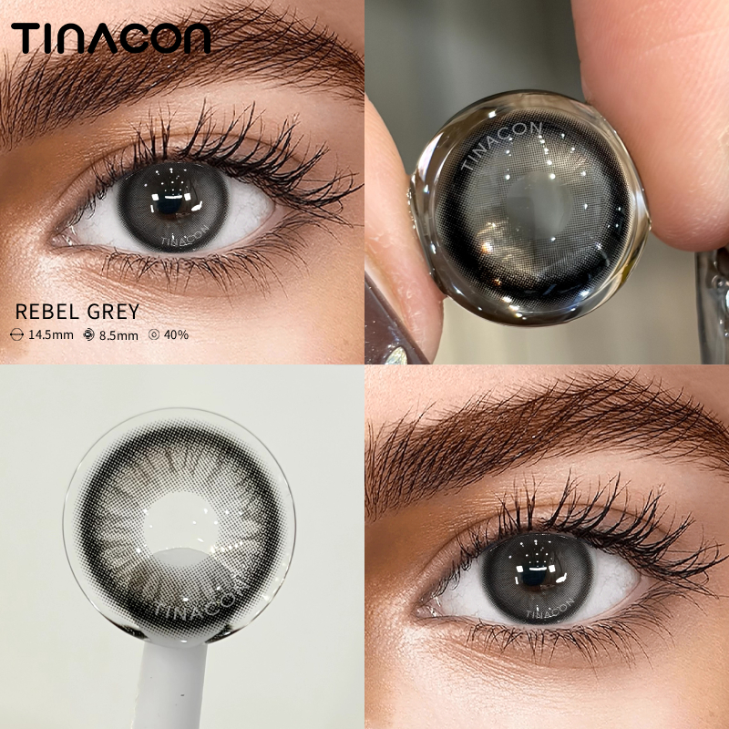 【TiNACON】Rebel Grey 14.5mm 6 months Watery Soft Contact Lens