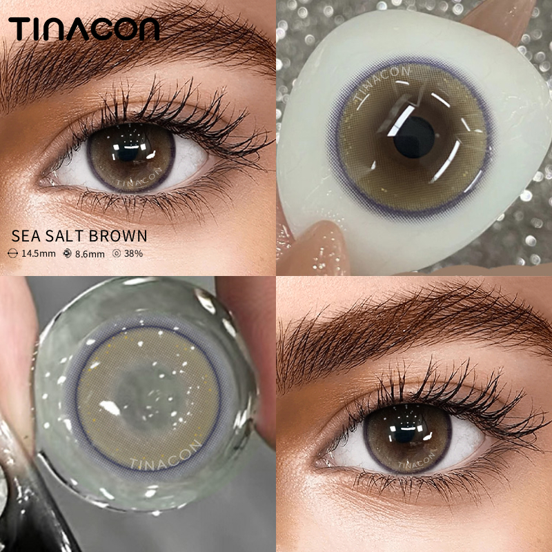 【TiNACON】Sea Salt Brown 14.5mm 6 months Watery Soft Contact Lens