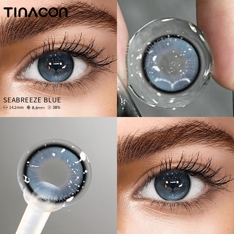 【TiNACON】Seabreeze Blue 14.2mm 6 months Watery Soft Contact Lens