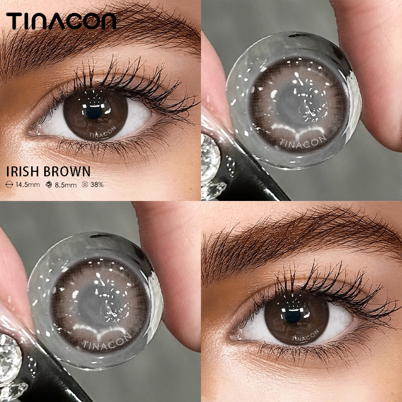 【TiNACON】Irish Brown 14.5mm 6 Months Natural Watery Soft Contact Lens 2024 New Arrival