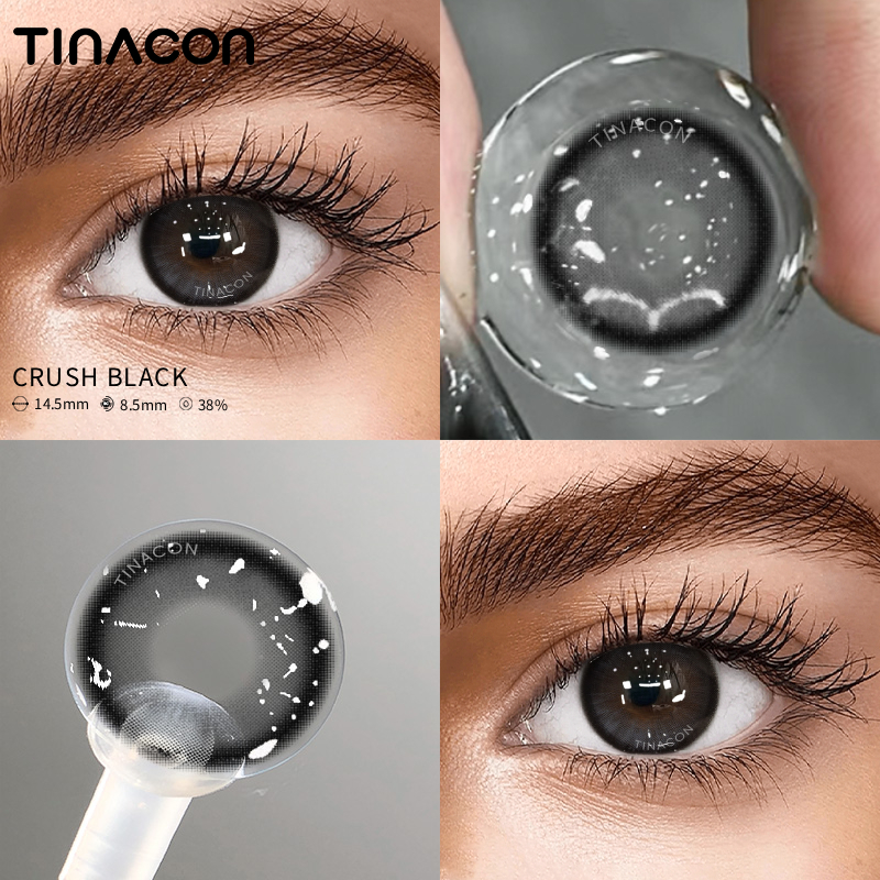 【TiNACON】Crush Black 14.5mm Daily Watery Soft Contact Lens