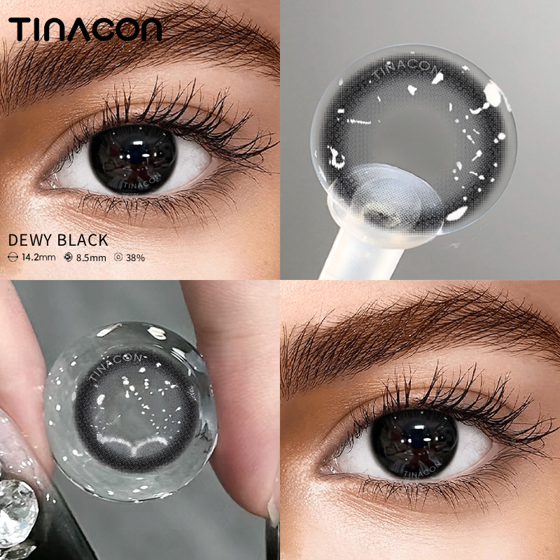 【TiNACON】Dewy Black 14.2mm Daily Watery Soft Contact Lens