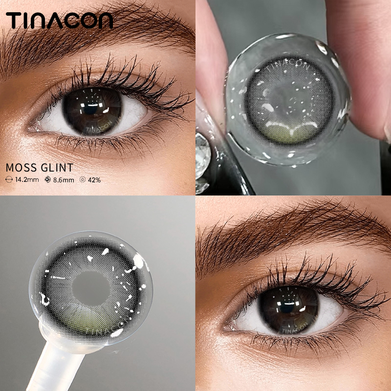 【TiNACON】Moss Glint 14.2mm Daily Watery Soft Contact Lens 