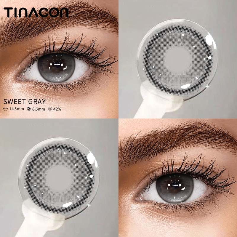 【TiNACON】Sweet Gray 14.5mm Daily  Watery Soft Contact Lens 