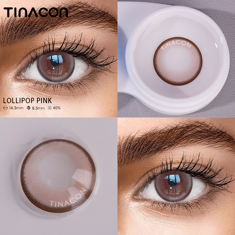 【TiNACON】Lollipop Pink 14.5mm 6 months Watery Soft Contact Lens 2024 New Arrival
