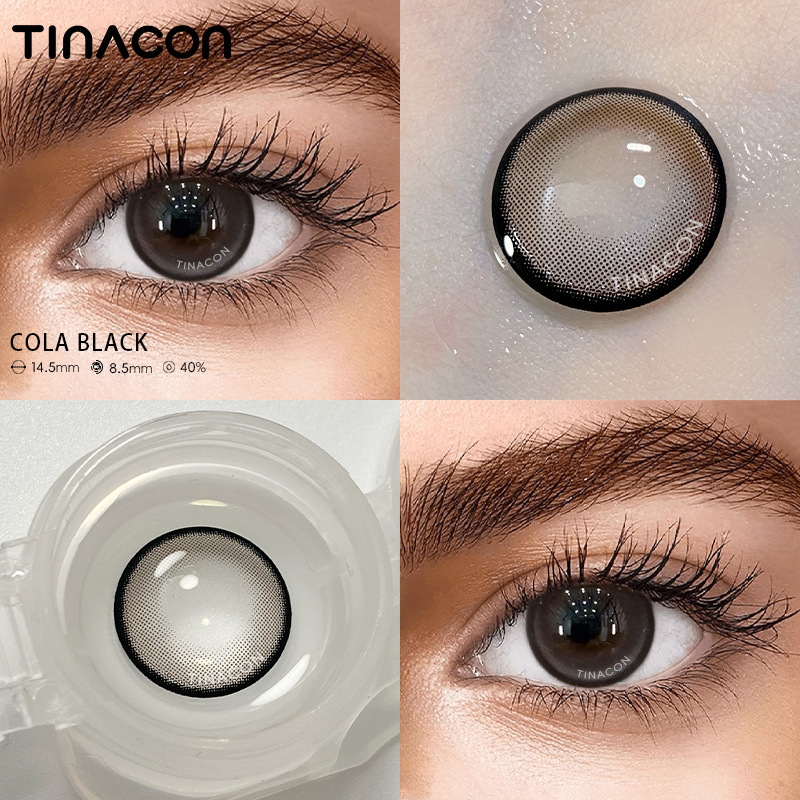 【TiNACON】Cola Black 14.5mm 6 months Watery Soft Contact Lens 2024 New Arrival