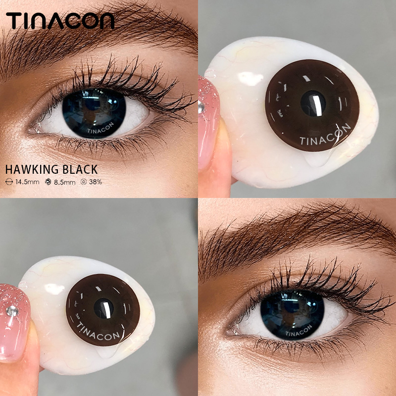 【TiNACON】Hawking Black 14.5mm 6 months Watery Soft Contact Lens 2024 New Arrival