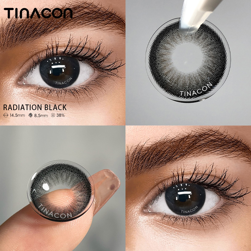 【TiNACON】Radiation Black 14.5mm 6 months Watery Soft Contact Lens 2024 New Arrival