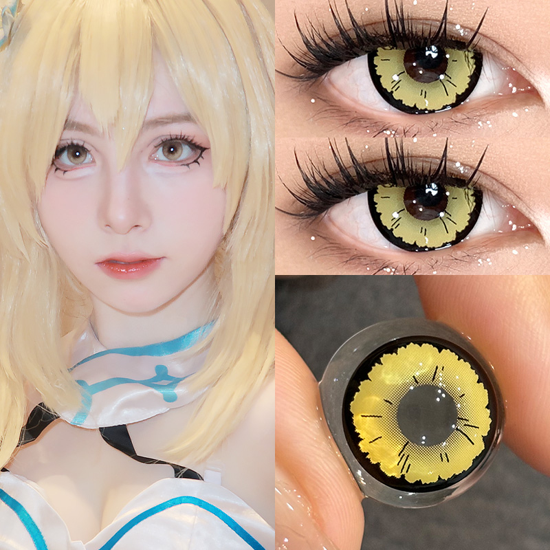 【TiNACON】Zombie Yellow 14.4mm Daily Watery Contact Lens 