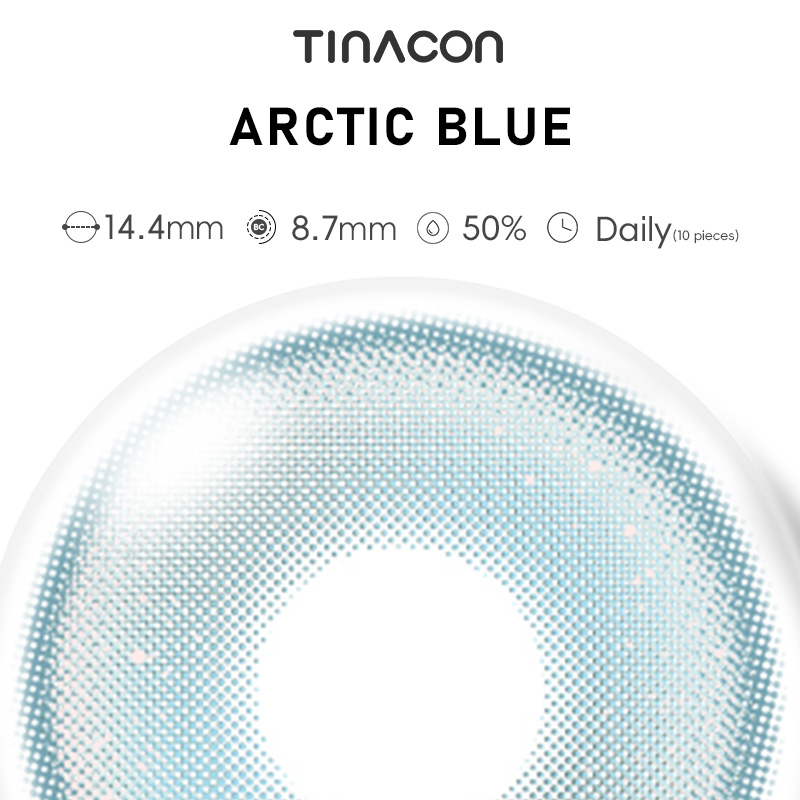 【TiNACON】Arctic Blue 14.2mm Daily Watery Soft Contact Lens 2024 New Arrival