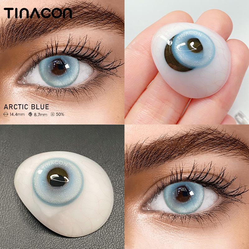 【TiNACON】Arctic Blue 14.2mm Daily Watery Soft Contact Lens 2024 New Arrival
