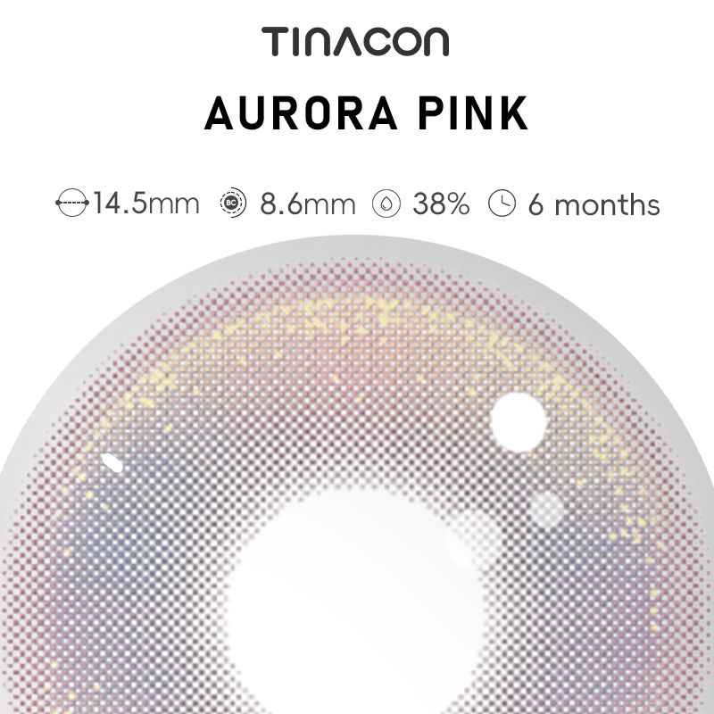 【TiNACON】Aurora Pink 14.5mm 6 Months Natural Watery Soft Contact Lens 2024 New Arrival