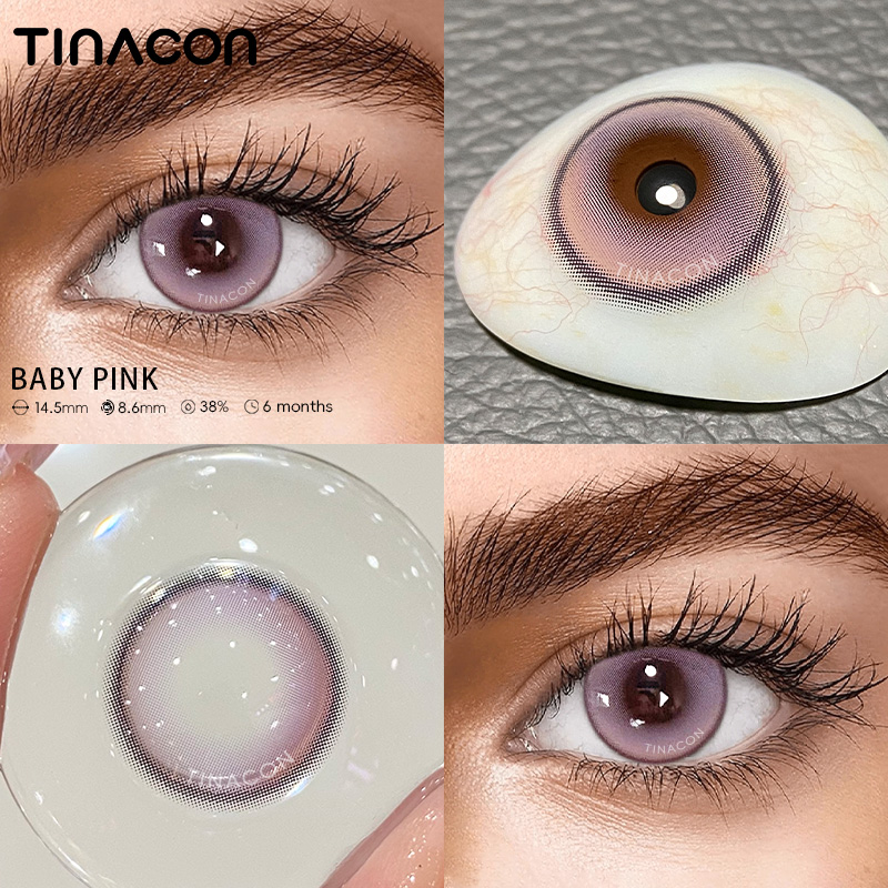 【TiNACON】 Baby Pink 14.5mm Daily Watery Soft Contact Lens 2024 New Arrival