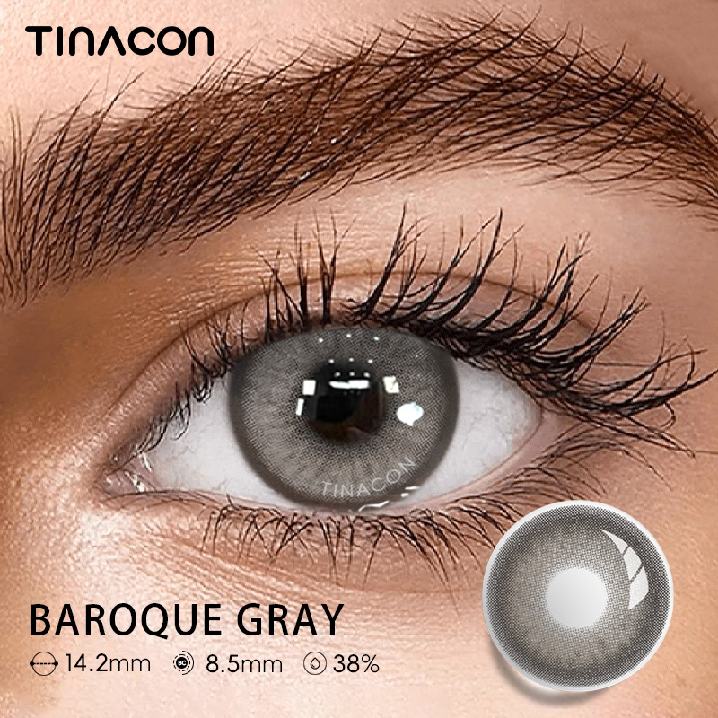【TiNACON】Baroque Gray 14.2mm Daily Watery Soft Contact Lens 2024 New Arrival