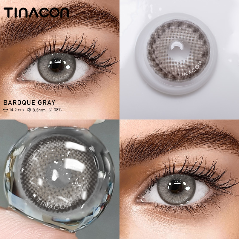 【TiNACON】Baroque Gray 14.2mm Daily Watery Soft Contact Lens 2024 New Arrival