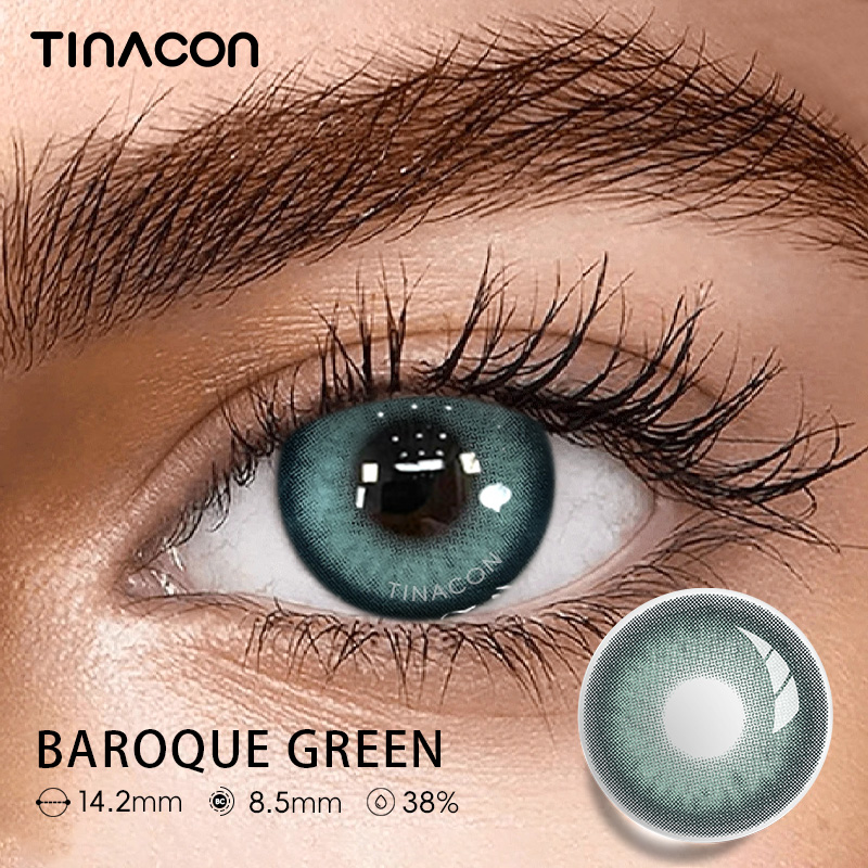 【TiNACON】Baroque Green 14.2mm Daily Watery Soft Contact Lens 2024 New Arrival