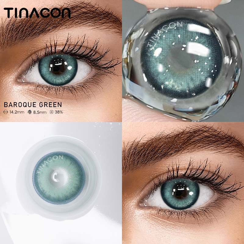【TiNACON】Baroque Green 14.2mm Daily Watery Soft Contact Lens 2024 New Arrival