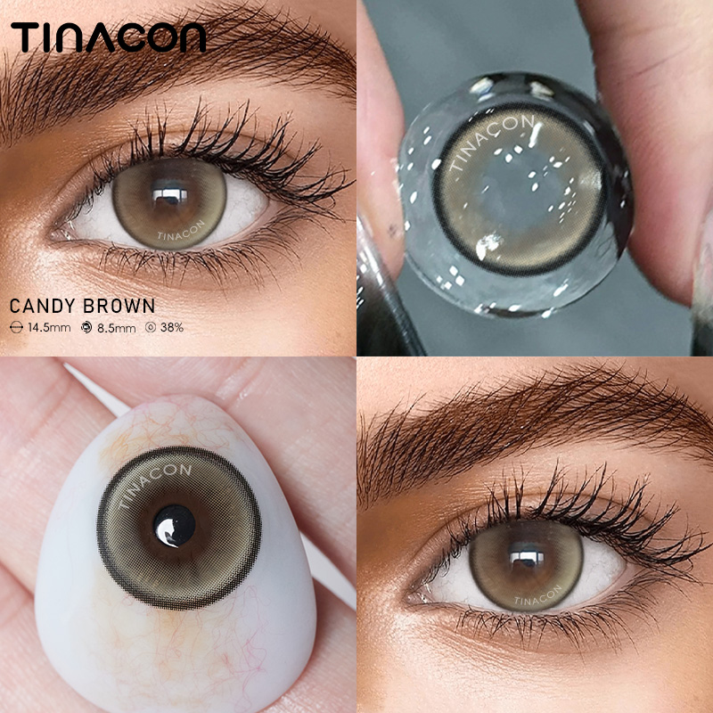 【TiNACON】Candy Brown 14.5mm Daily Watery Soft Contact Lens 2024 New Arrival