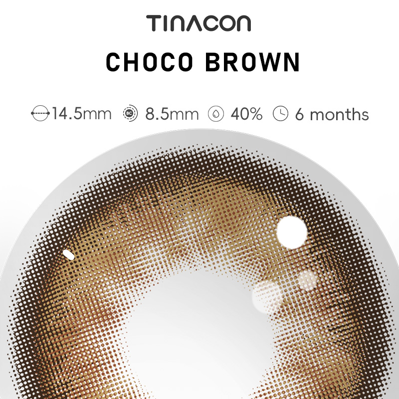 【TiNACON】Choco Brown 14.5mm 6 months Watery Soft Contact Lens 2024 New Arrival