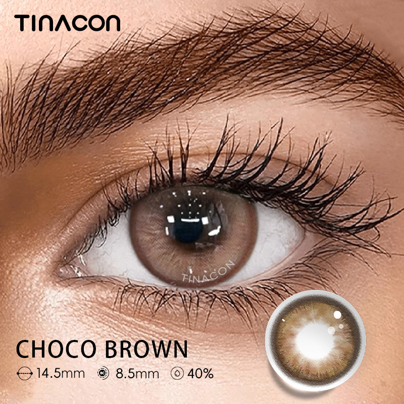 【TiNACON】Choco Brown 14.5mm 6 months Watery Soft Contact Lens 2024 New Arrival