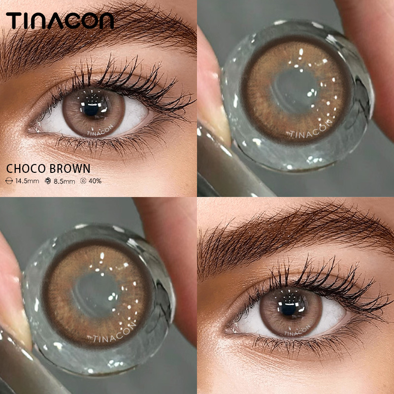 【TiNACON】Choco Brown 14.5mm 6 months Watery Soft Contact Lens 2024 New Arrival