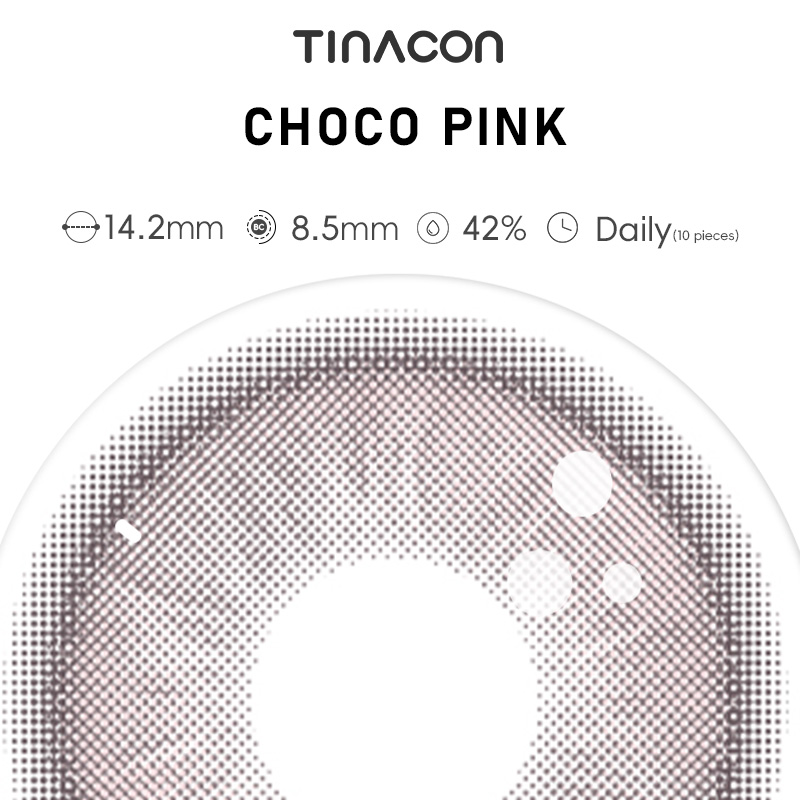 【TiNACON】Choco Pink 14.2mm Daily Watery Soft Contact Lens 2024 New Arrival