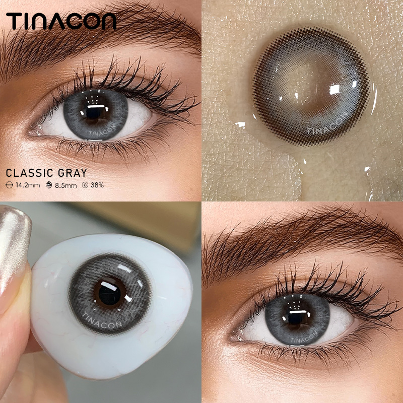 【TiNACON】Classic Gray 14.2mm Daily Watery Soft Contact Lens 2024 New Arrival