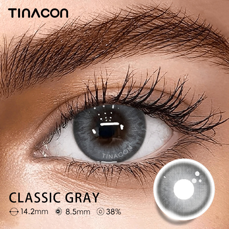 【TiNACON】Classic Gray 14.2mm Daily Watery Soft Contact Lens 2024 New Arrival