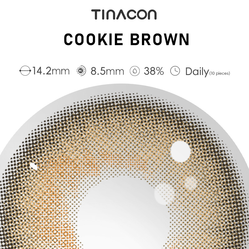 【TiNACON】Cookie Brown 14.2mm Daily Watery Soft Contact Lens 2024 New Arrival