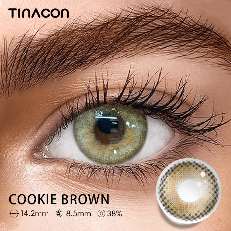 【TiNACON】Cookie Brown 14.2mm Daily Watery Soft Contact Lens 2024 New Arrival