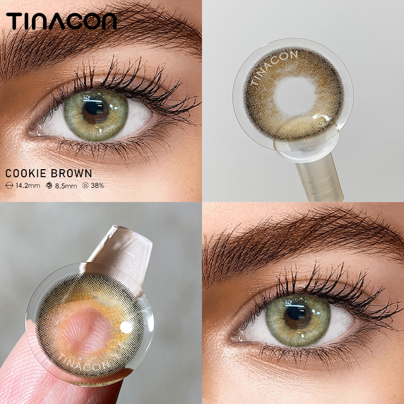 【TiNACON】Cookie Brown 14.2mm Daily Watery Soft Contact Lens 2024 New Arrival