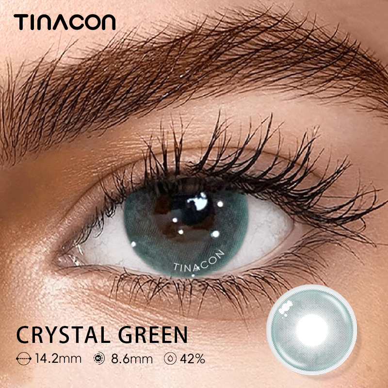 【TiNACON】Crystal Green 14.2mm Monthly Watery Contact Lens 2024 New Arrival