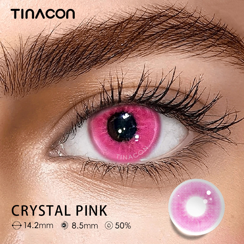 【Tinacon】 Crystal Pink 14.2mm Daily Watery Contact Lens 2024 New Arrival