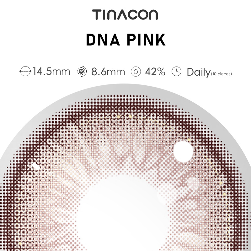 【TiNACON】DNA Pink 14.5mm Daily Watery Soft Contact Lens 2024 New Arrival
