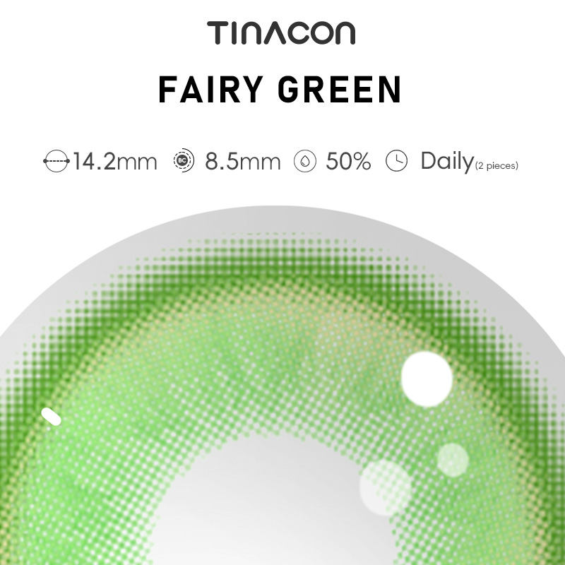 【TiNACON】Fairy Green 14.2mm Vampire Cosplay Daily 2 Pieces Drag Queen  Contact Lens 