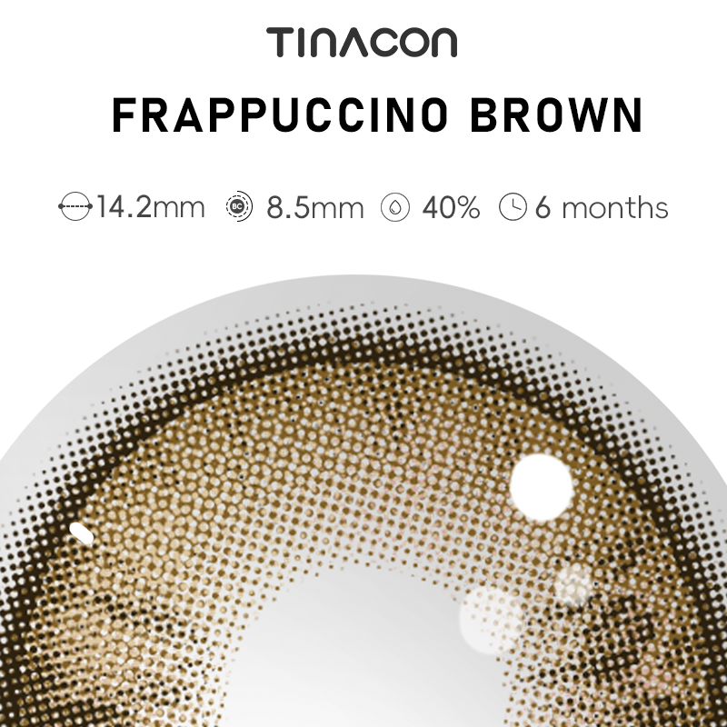 【TiNACON】Frappuccino Brown 14.2mm 6 Months Natural Watery Soft Contact Lens