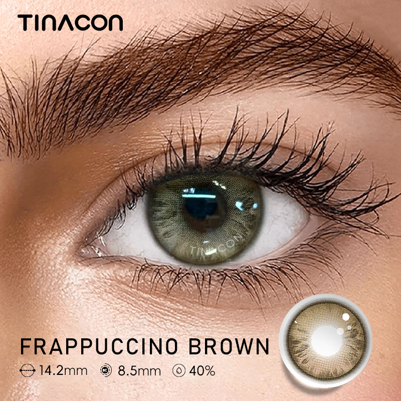 【TiNACON】Frappuccino Brown 14.2mm 6 Months Natural Watery Soft Contact Lens 2024 New Arrival