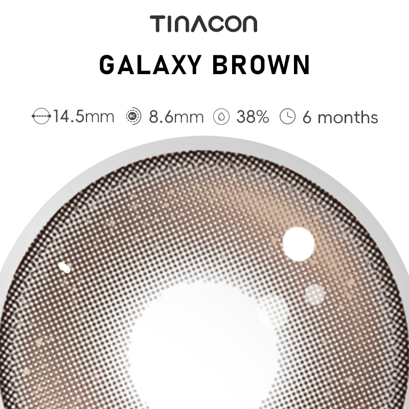 【TiNACON】 Galaxy Brown 14.5mm 6 Months Natural Watery Soft Contact Lens 2024 New Arrival