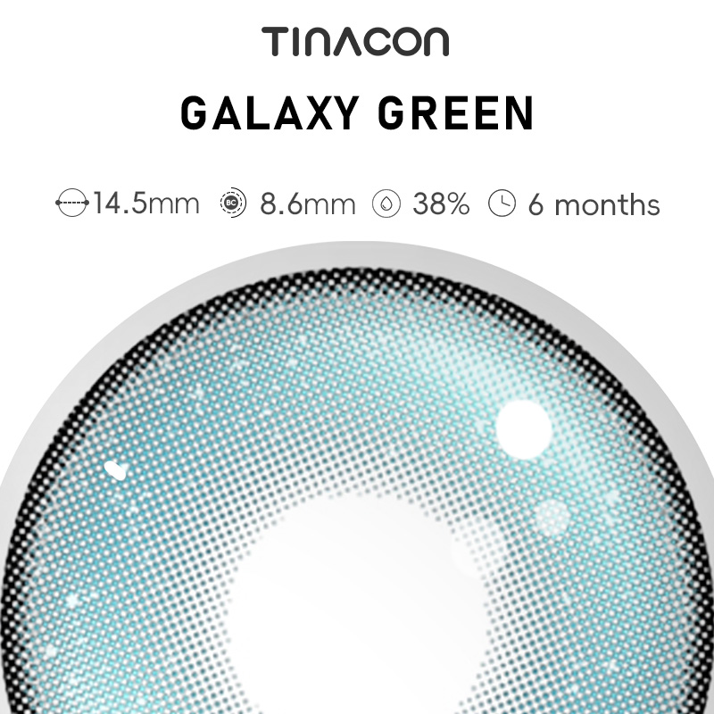 【TiNACON】Galaxy Green 14.5mm 6 Months Natural Watery Soft Contact Lens 2024 New Arrival