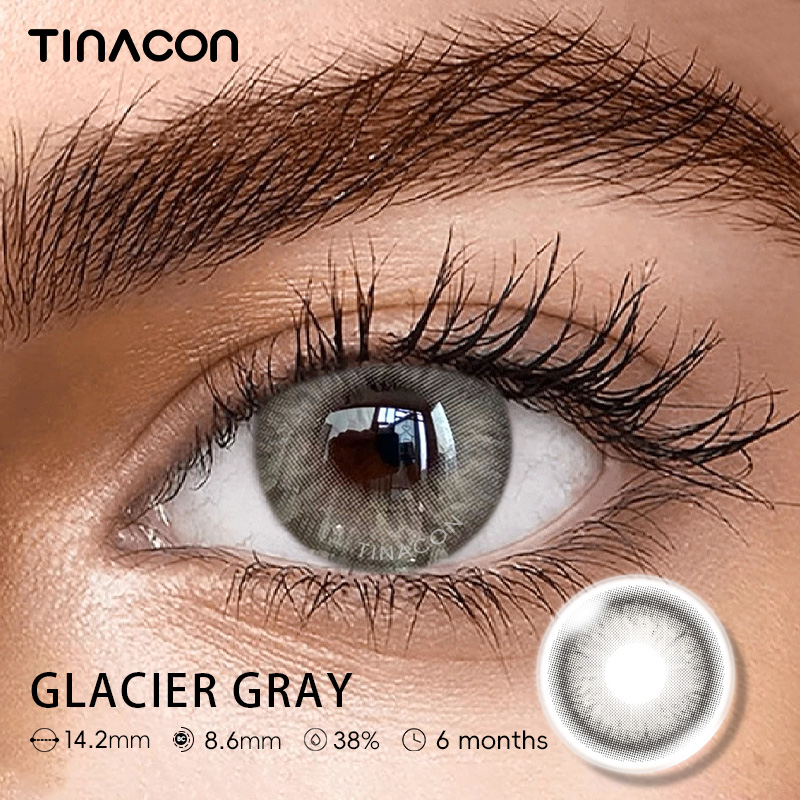 【TiNACON】Glacier Gray 14.5mm Daily Watery Soft Contact Lens 2024 New Arrival