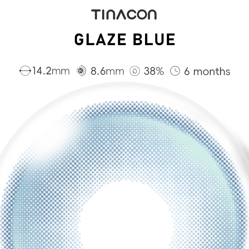 【TiNACON】Glaze Blue 14.2mm Daily Watery Soft Contact Lens 2024 New Arrival